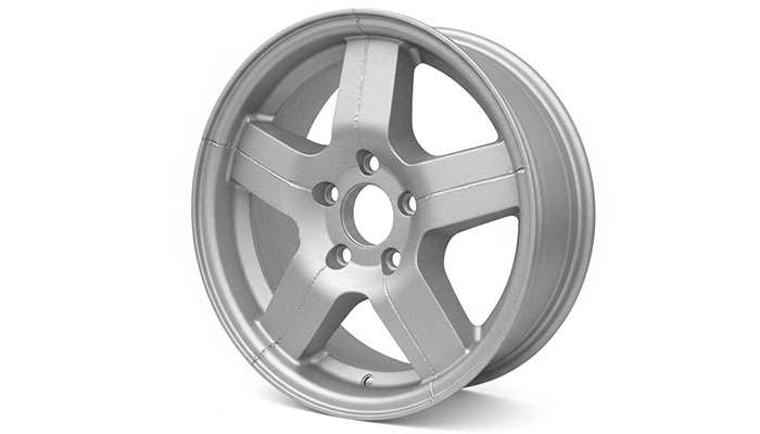 Freshly cast aluminum wheel showing the smooth finish from molten aluminum casting process