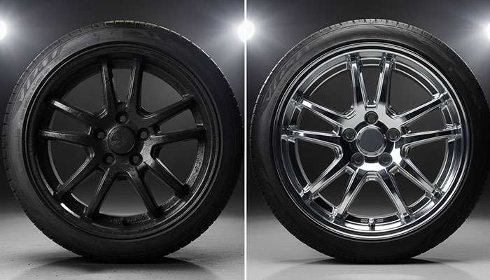 Common chrome wheel paint problems: overspray, full coverage paint, and peeling paint