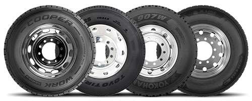 Commercial truck tire designed for heavy-duty fleet and delivery vehicle use