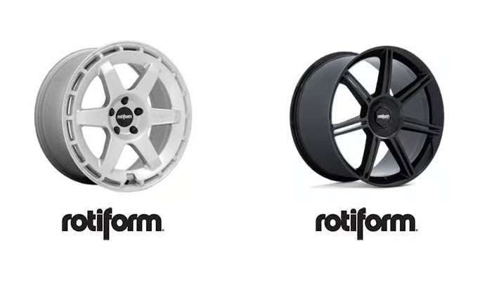 Comparison of cast and forged wheels weighing on scales side by side