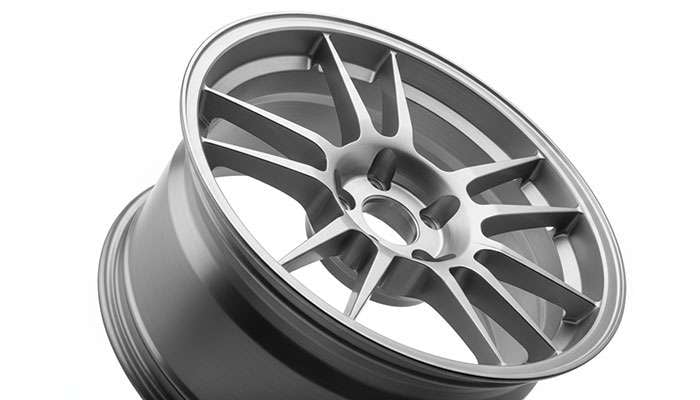 High-performance forged wheel showing detailed craftsmanship and lightweight construction