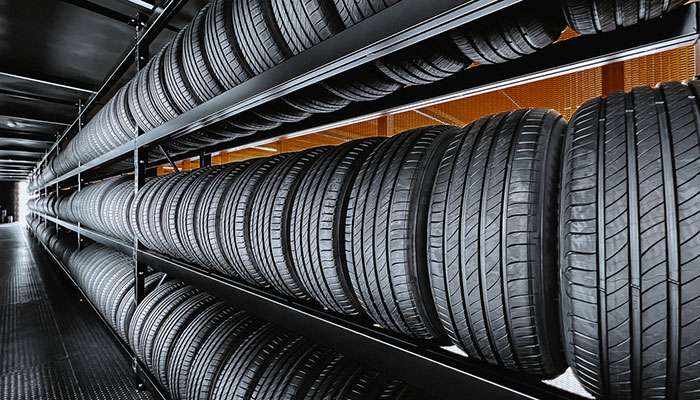 GT Radial tires displayed