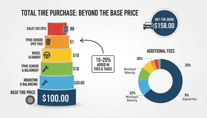 Breakdown of additional and hidden costs when buying tires
