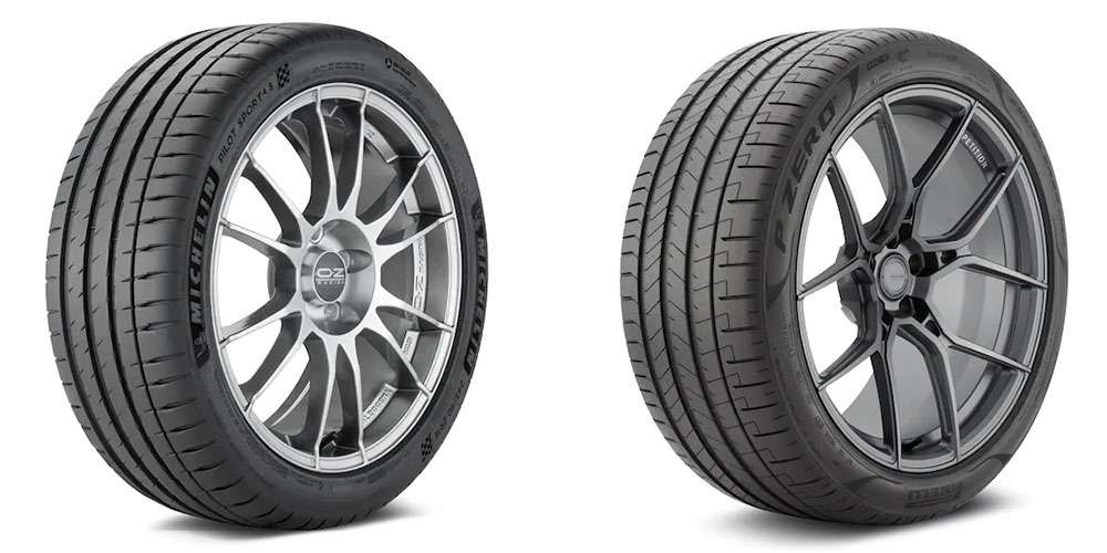 Michelin Pilot Sport 4S vs Pirelli P Zero PZ4 on a test track, side-by-side comparison