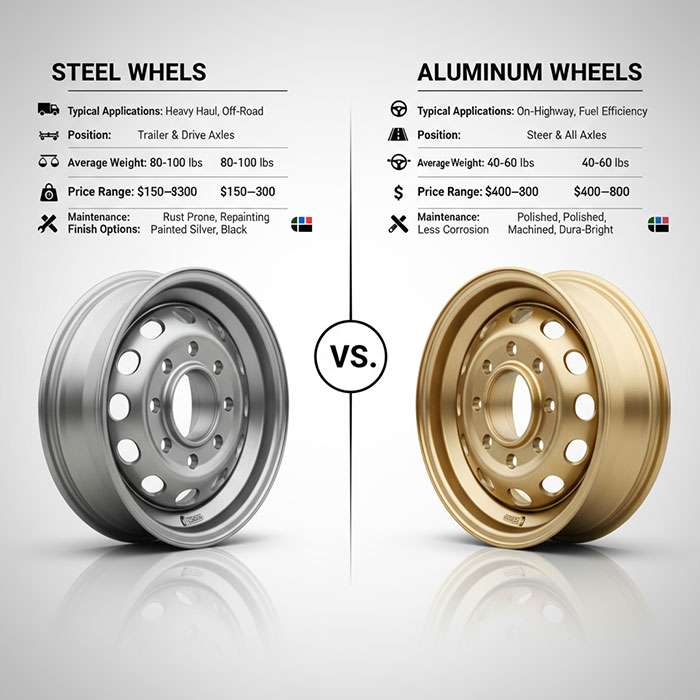 Steel rim with black finish showing robust welded construction for heavy-duty use
