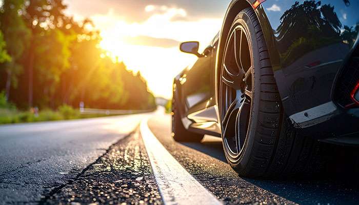 Summer tires with shallow tread and strong grip on roadway
