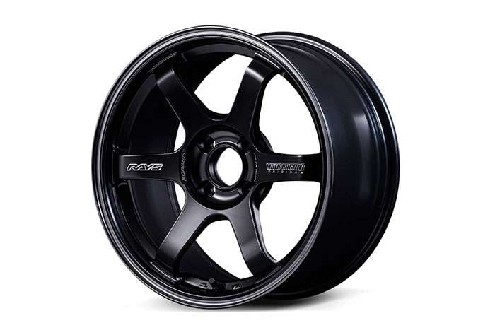 Volk Racing TE37-inspired forged wheel on a white seamless background