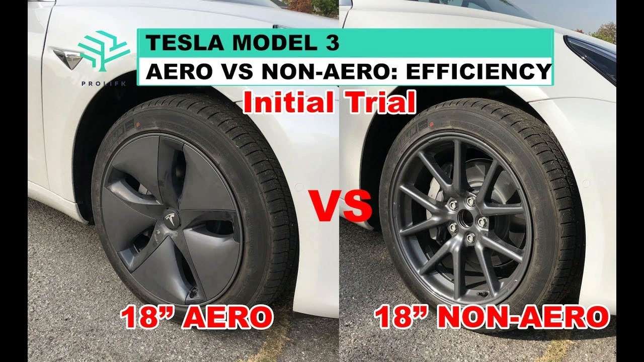 Tesla Model 3 - Aero vs Non Aero Efficiency - Initial Trial