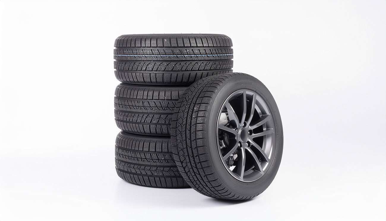 Complete wheel and tire package showing mounted tire on chrome rim ready for installation